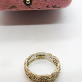 9ct White Gold & 0.1ct Diamond Set Floral Eternity Ring Vintage c1990 Sheffield