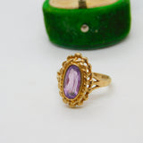 9ct Yellow Gold Amethyst Set Dress Ring Vintage 1959 Chester