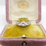 9ct White Gold Paste Set Five-Stone Engagement Ring Vintage c1990 Sheffield