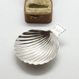 Georgian Sterling Silver Shell Bowl Tea Caddy Spoon Crested c1790 Antique