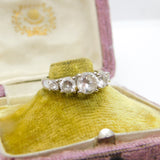 9ct White Gold Paste Set Five-Stone Engagement Ring Vintage c1990 Sheffield
