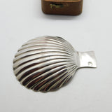 Georgian Sterling Silver Shell Bowl Tea Caddy Spoon Crested c1790 Antique