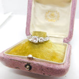 9ct White Gold Paste Set Five-Stone Engagement Ring Vintage c1990 Sheffield