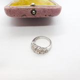 9ct White Gold Paste Set Five-Stone Engagement Ring Vintage c1990 Sheffield