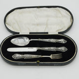 William IV Boxed Sterling Silver Chritening Cutlery Set Antique 1835 Birmingham