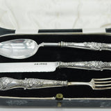 William IV Boxed Sterling Silver Chritening Cutlery Set Antique 1835 Birmingham