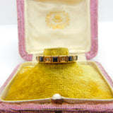 9ct Yellow Gold, Sapphire & Diamond Half-Eternity Ring 1979 London Vintage