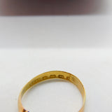 Victorian 18ct Rose Gold, Ruby & Diamond Boat Ring 1885 Birmingham Antique AF