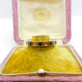 9ct Yellow Gold, Sapphire & Diamond Half-Eternity Ring 1979 London Vintage