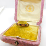 9ct Yellow Gold, Sapphire & Diamond Half-Eternity Ring 1979 London Vintage