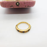 9ct Yellow Gold, Sapphire & Diamond Half-Eternity Ring 1979 London Vintage
