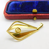 Edwardian 9ct Yellow Gold & Pearl Set Lavalier Drop Pendant 1910 Birmingham