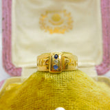 Victorian 18ct Yellow Gold, Diamond Mizpah Sweetheart Ring 1893 Birmingham