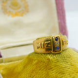 Victorian 18ct Yellow Gold, Diamond Mizpah Sweetheart Ring 1893 Birmingham