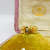 Victorian 18ct Yellow Gold, Diamond Mizpah Sweetheart Ring 1893 Birmingham