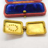 Victorian 9ct Gold Back & Front Good Luck Horseshoe Locket Antique c1880
