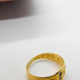 Victorian 18ct Yellow Gold, Diamond Mizpah Sweetheart Ring 1893 Birmingham