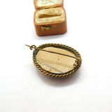 Victorian Gilt Metal & Porcelain 'In Memory of My Dear Friend' Mourning Brooch