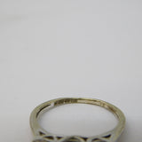9ct White Gold Three-Stone Spinel Set Dress Ring Vintage c1980 Sheffield