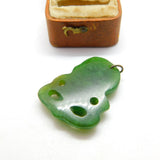 New Zealand Maori Carved Nephrite Jade Tiki Charm Pendant c1920 Antique
