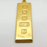 9ct Yellow Gold 1/2 ozt Bullion Bar Ingot Pendant Vintage 1977 Sheffield