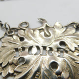 Early Victorian Sterling Silver Wine Leaf 'Port' Decanter Label 1841 Birmingham