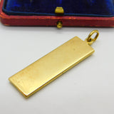 9ct Yellow Gold 1/2 ozt Bullion Bar Ingot Pendant Vintage 1977 Sheffield