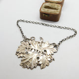Early Victorian Sterling Silver Wine Leaf 'Port' Decanter Label 1841 Birmingham