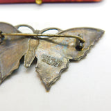 Scandinavian Sterling Silver Colourful Enamel Butterfly Brooch c1930 Antique
