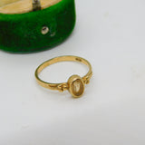 9ct Yellow Gold & Citrine Set Solitaire Ring Vintage 1990 London