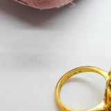 Victorian 22ct Yellow Gold, Green-White Paste Set Cluster Ring Indian c1890