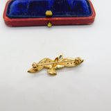 9ct Yellow Gold, Sapphire & Bird Bird in Flight Brooch 1990 London Vintage
