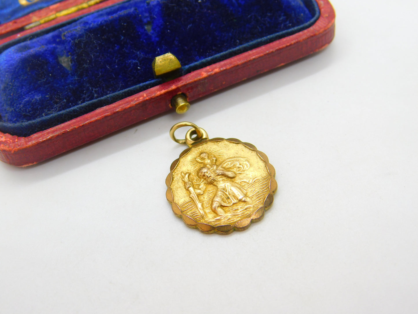 Georg Jensen 9ct Yellow Gold St. Christopher Pendant with Travel Reverse 1963