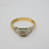 Victorian 18ct Yellow Gold & 0.2ct Diamond Solitaire Ring Antique c1890
