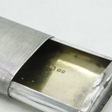 Edwardian Sterling Silver Engine Turned Propelling Snuff Box 1904 Antique