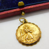 Georg Jensen 9ct Yellow Gold St. Christopher Pendant with Travel Reverse 1963