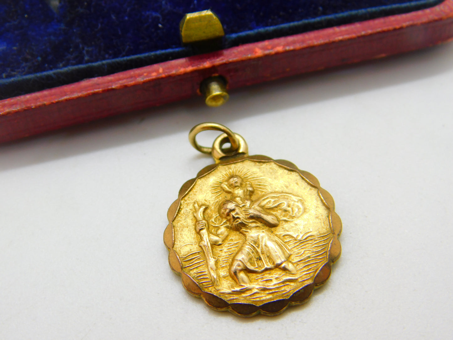 Georg Jensen 9ct Yellow Gold St. Christopher Pendant with Travel Reverse 1963