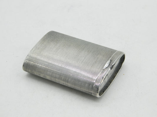 Edwardian Sterling Silver Engine Turned Propelling Snuff Box 1904 Antique