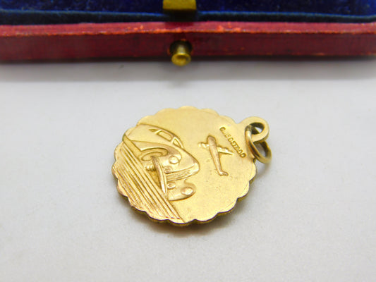 Georg Jensen 9ct Yellow Gold St. Christopher Pendant with Travel Reverse 1963