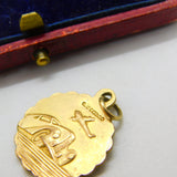 Georg Jensen 9ct Yellow Gold St. Christopher Pendant with Travel Reverse 1963