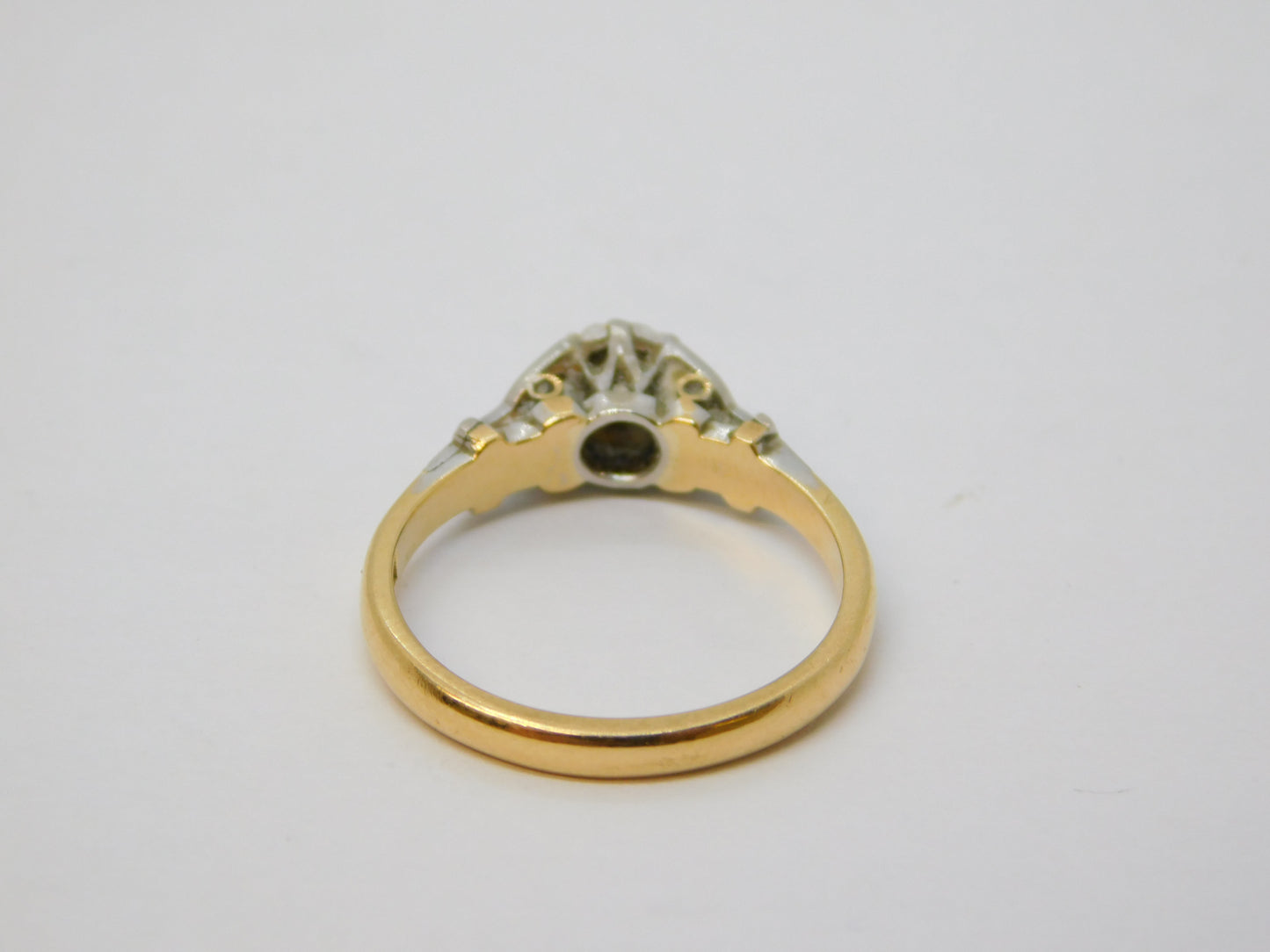 Victorian 18ct Yellow Gold & 0.2ct Diamond Solitaire Ring Antique c1890