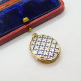 Victorian 9ct Gold Back & Front Sweetheart Locket with Blue Enamel c1880 Antique