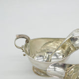 Pair of Sterling Silver Pedestal Sauce Boats & Ladles Vintage 1984 Birmingham