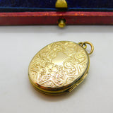 Victorian 9ct Gold Back & Front Sweetheart Locket with Blue Enamel c1880 Antique