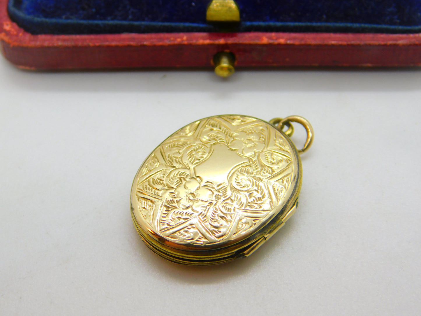 Victorian 9ct Gold Back & Front Sweetheart Locket with Blue Enamel c1880 Antique