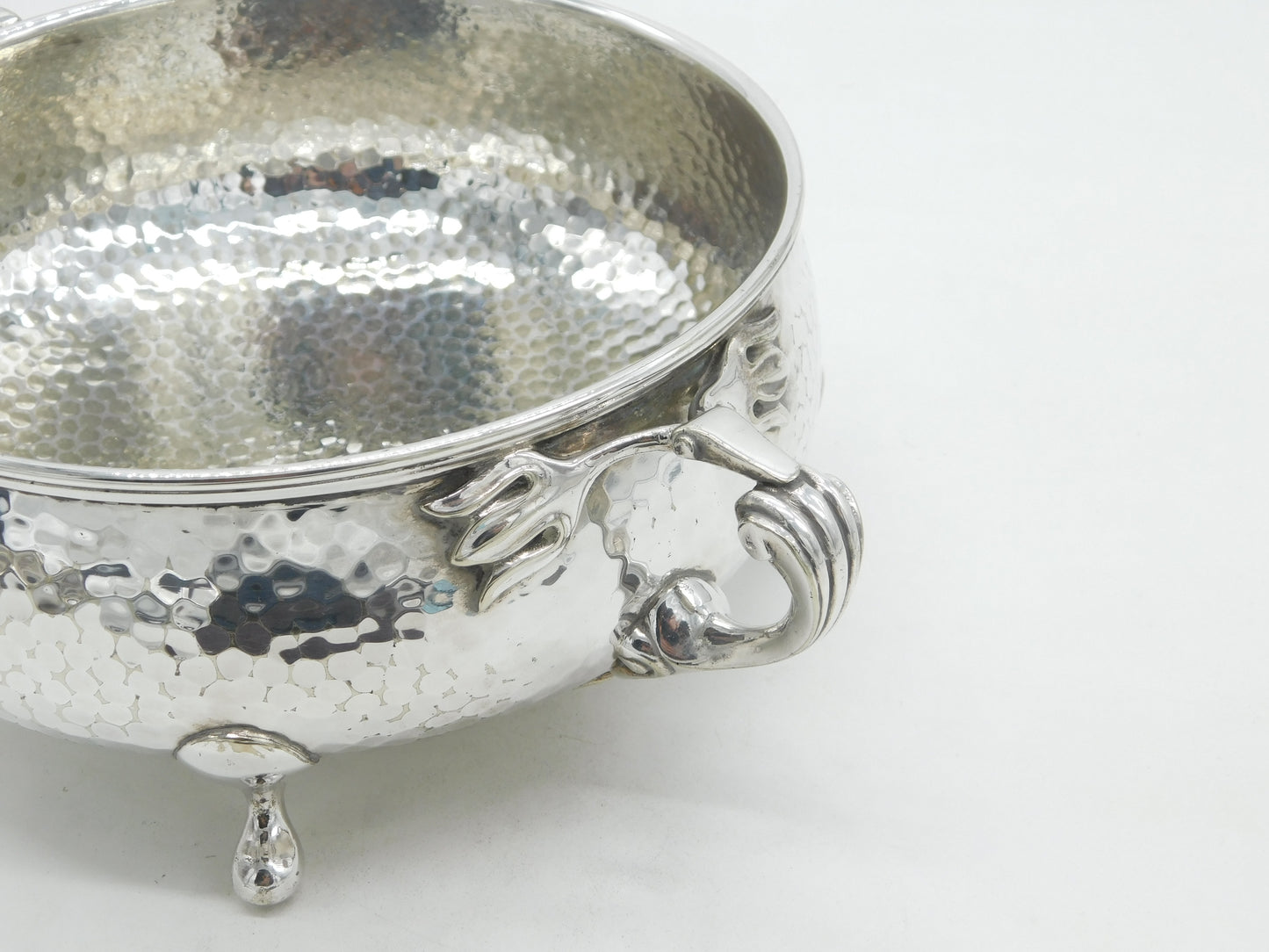 Arts & Crafts Planished Kingsway Silver Plated Fruit Bowl Antique c1910