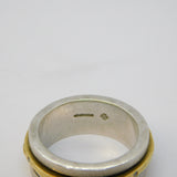 Sterling Silver, Gold & Diamond Set Spinner Ring Vintage 2000 Edinburgh
