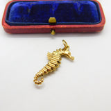 9ct Yellow Gold Seahorse Marine Charm Pendant Vintage c1970 Birmingham