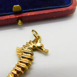 9ct Yellow Gold Seahorse Marine Charm Pendant Vintage c1970 Birmingham