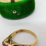 9ct Yellow Gold Victorian Style Garnet Set Boat Ring Vintage 1994 Birmingham